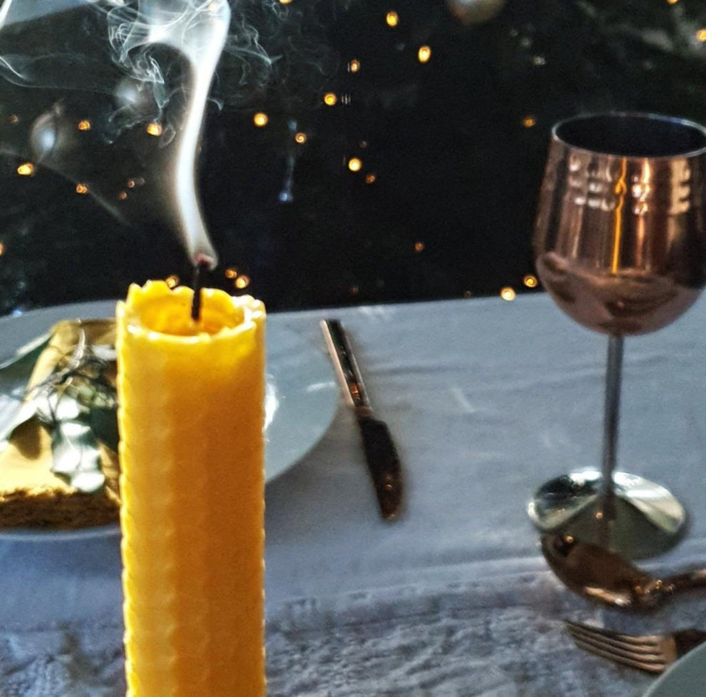 Beeswax Hand-rolled Dinner Candles - millbee.com