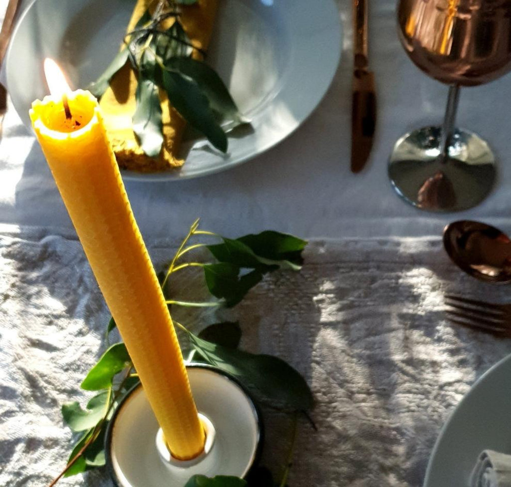 Beeswax Hand-rolled Dinner Candles - millbee.com