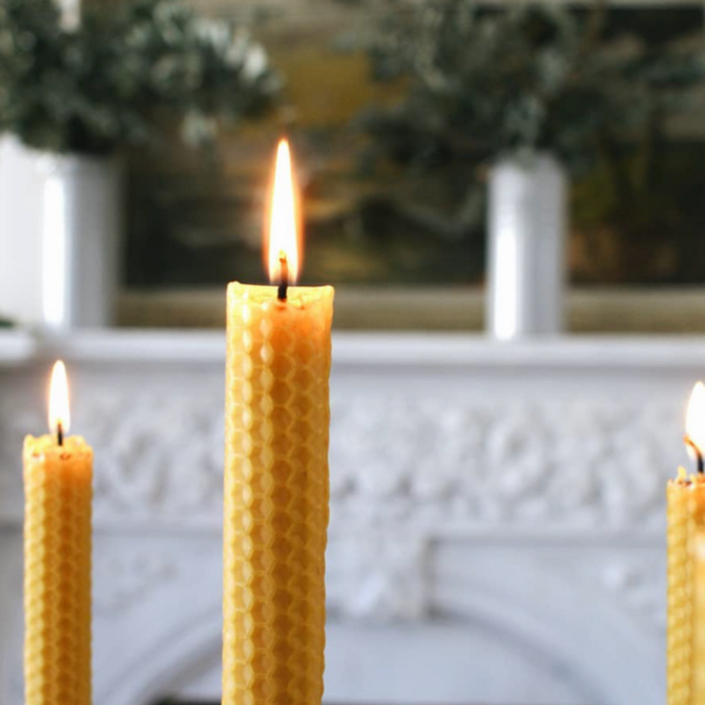 Beeswax Hand-rolled Dinner Candles - millbee.com